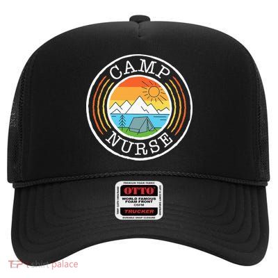 Funny Camp Nurses For Summer Camp Nurse Nursing High Crown Mesh Back Trucker Hat