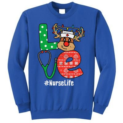 Funny Christmas Nurse Stethoscope Christmas Reindeer Nurse Sweatshirt