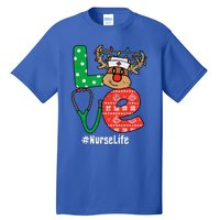 Funny Christmas Nurse Stethoscope Christmas Reindeer Nurse Tall T-Shirt