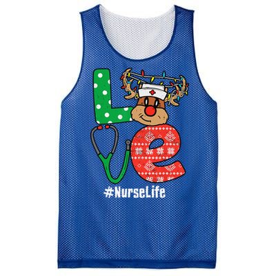 Funny Christmas Nurse Stethoscope Christmas Reindeer Nurse Mesh Reversible Basketball Jersey Tank