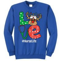 Funny Christmas Nurse Stethoscope Christmas Reindeer Nurse Tall Sweatshirt