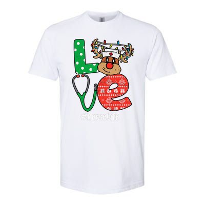 Funny Christmas Nurse Stethoscope Christmas Reindeer Nurse Softstyle CVC T-Shirt