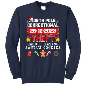 Funny Christmas North Pole Correctional Theft Caught Eating SantaS Cookies Sweatshirt