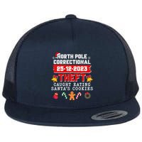 Funny Christmas North Pole Correctional Theft Caught Eating SantaS Cookies Flatbill Hat