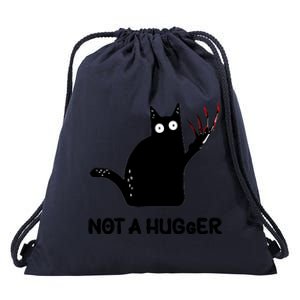 Funny Cat Not A Hugger Sarcastic Cat Saying Humor Joke Drawstring Bag