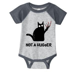 Funny Cat Not A Hugger Sarcastic Cat Saying Humor Joke Infant Baby Jersey Bodysuit