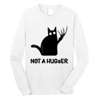 Funny Cat Not A Hugger Sarcastic Cat Saying Humor Joke Long Sleeve Shirt