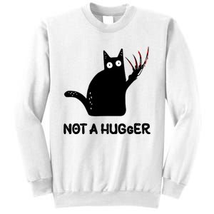 Funny Cat Not A Hugger Sarcastic Cat Saying Humor Joke Sweatshirt