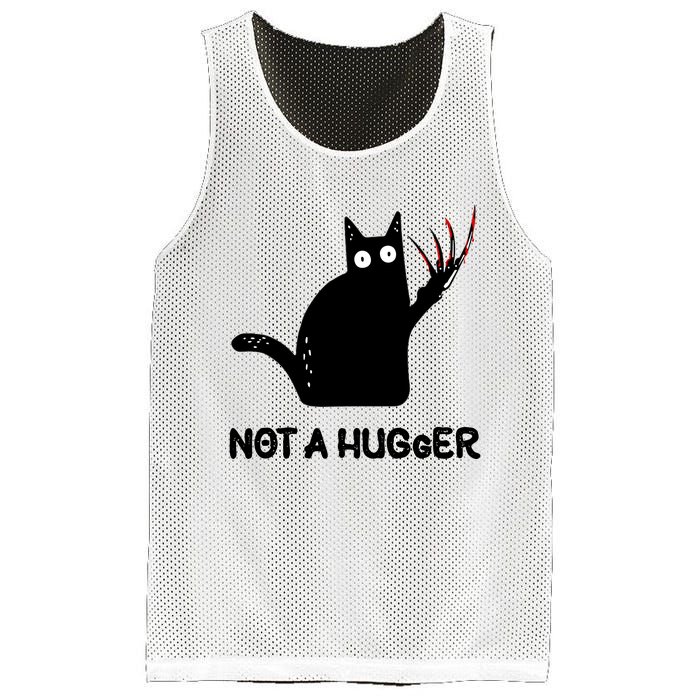 Funny Cat Not A Hugger Sarcastic Cat Saying Humor Joke Mesh Reversible Basketball Jersey Tank