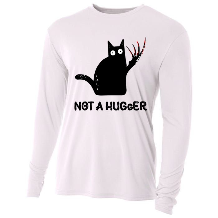 Funny Cat Not A Hugger Sarcastic Cat Saying Humor Joke Cooling Performance Long Sleeve Crew