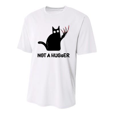 Funny Cat Not A Hugger Sarcastic Cat Saying Humor Joke Youth Performance Sprint T-Shirt