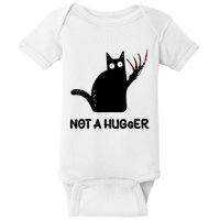 Funny Cat Not A Hugger Sarcastic Cat Saying Humor Joke Baby Bodysuit