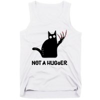 Funny Cat Not A Hugger Sarcastic Cat Saying Humor Joke Tank Top