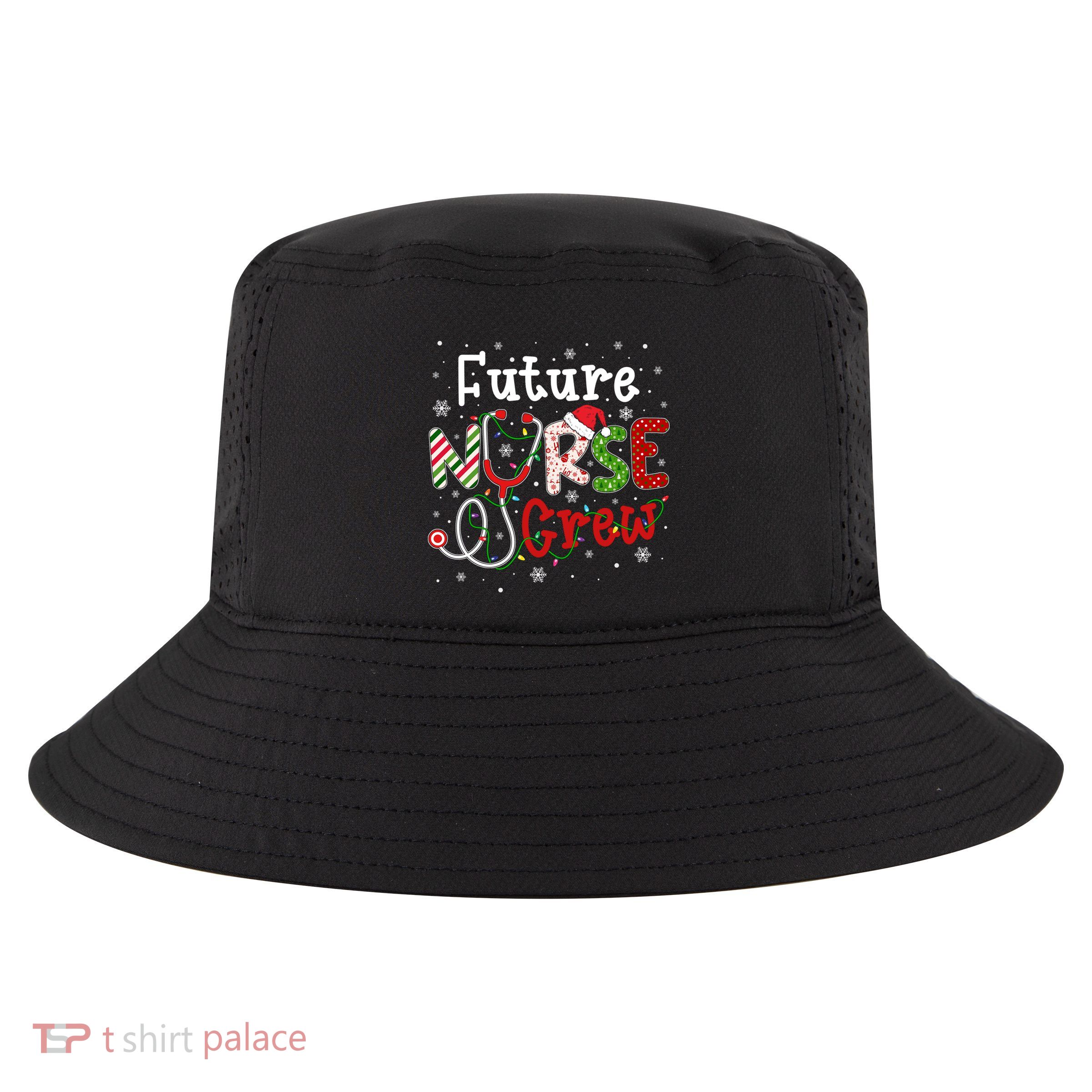 Future Christmas Nurse Crew Funny Nursing Christmas Pattern Gift Cool Comfort Performance Bucket Hat