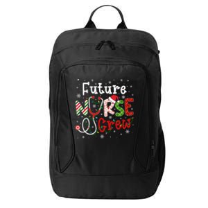 Future Christmas Nurse Crew Funny Nursing Christmas Pattern Gift City Backpack