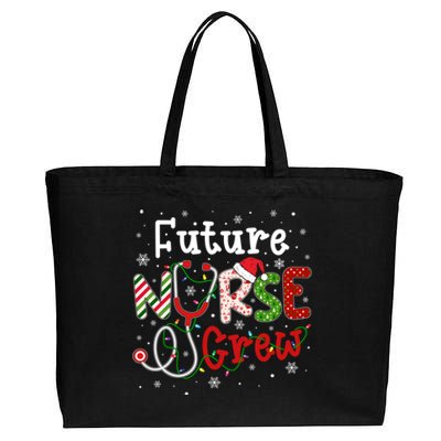 Future Christmas Nurse Crew Funny Nursing Christmas Pattern Gift Cotton Canvas Jumbo Tote