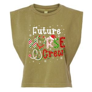 Future Christmas Nurse Crew Funny Nursing Christmas Pattern Gift Garment-Dyed Women's Muscle Tee