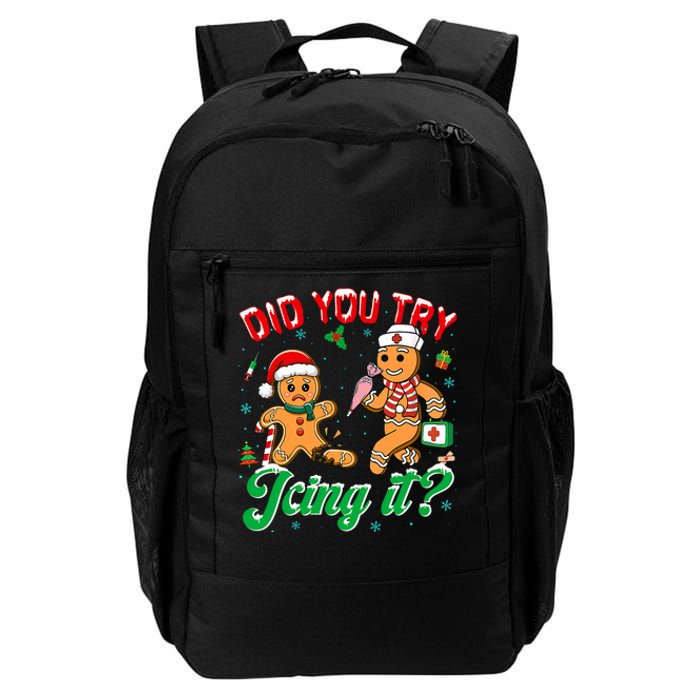 Funny Christmas Nurse Did You Try Icing It Gingerbread Man Daily Commute Backpack