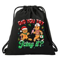 Funny Christmas Nurse Did You Try Icing It Gingerbread Man Drawstring Bag