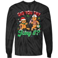 Funny Christmas Nurse Did You Try Icing It Gingerbread Man Tie-Dye Long Sleeve Shirt