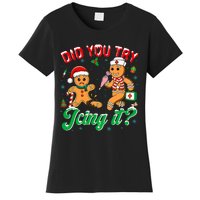 Funny Christmas Nurse Did You Try Icing It Gingerbread Man Women's T-Shirt