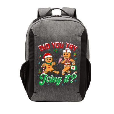 Funny Christmas Nurse Did You Try Icing It Gingerbread Man Vector Backpack