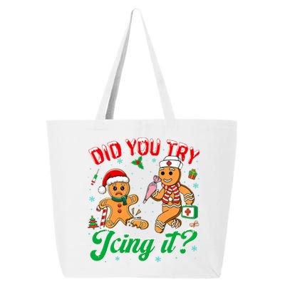 Funny Christmas Nurse Did You Try Icing It Gingerbread Man 25L Jumbo Tote