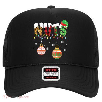 Funny Chest Nuts Couples Christmas Chestnuts Adult High Crown Mesh Back Trucker Hat