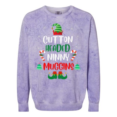 Funny Chistmas Ninny Muggins! Cotton Headed Elf Matching Colorblast Crewneck Sweatshirt