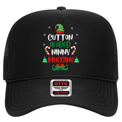 Funny Chistmas Ninny Muggins! Cotton Headed Elf Matching High Crown Mesh Back Trucker Hat