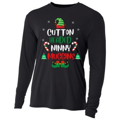 Funny Chistmas Ninny Muggins! Cotton Headed Elf Matching Cooling Performance Long Sleeve Crew