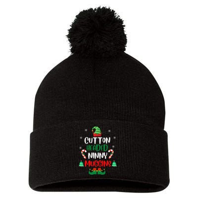 Funny Chistmas Ninny Muggins! Cotton Headed Elf Matching Pom Pom 12in Knit Beanie