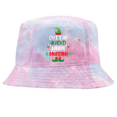 Funny Chistmas Ninny Muggins! Cotton Headed Elf Matching Tie-Dyed Bucket Hat