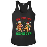 Funny Christmas Nurse Did You Try Icing It Gingerbread Man Ladies PosiCharge Competitor Racerback Tank