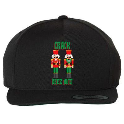Funny Christmas Nutcracker Design Crack Deez Nuts Wool Snapback Cap