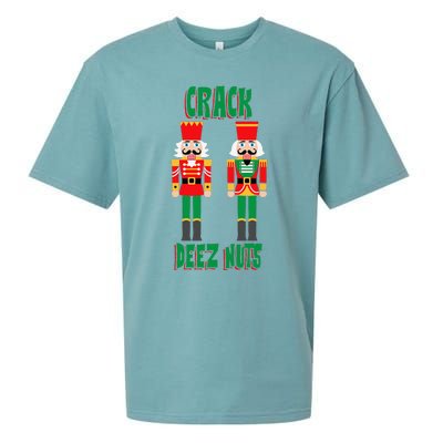 Funny Christmas Nutcracker Design Crack Deez Nuts Sueded Cloud Jersey T-Shirt