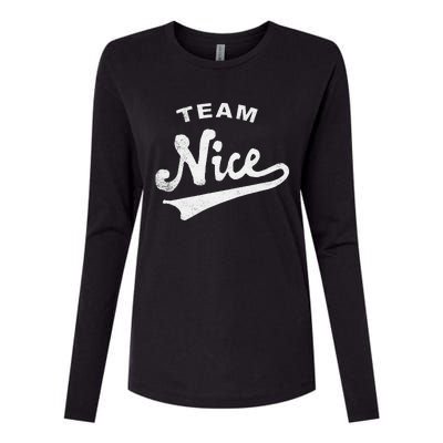 Funny Christmas Naughty or Nice Team Nice Womens Cotton Relaxed Long Sleeve T-Shirt