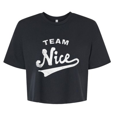 Funny Christmas Naughty or Nice Team Nice Bella+Canvas Jersey Crop Tee