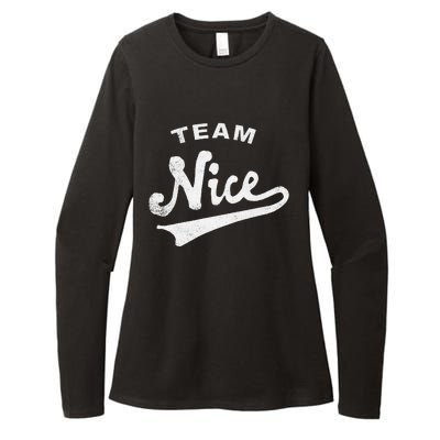 Funny Christmas Naughty or Nice Team Nice Womens CVC Long Sleeve Shirt