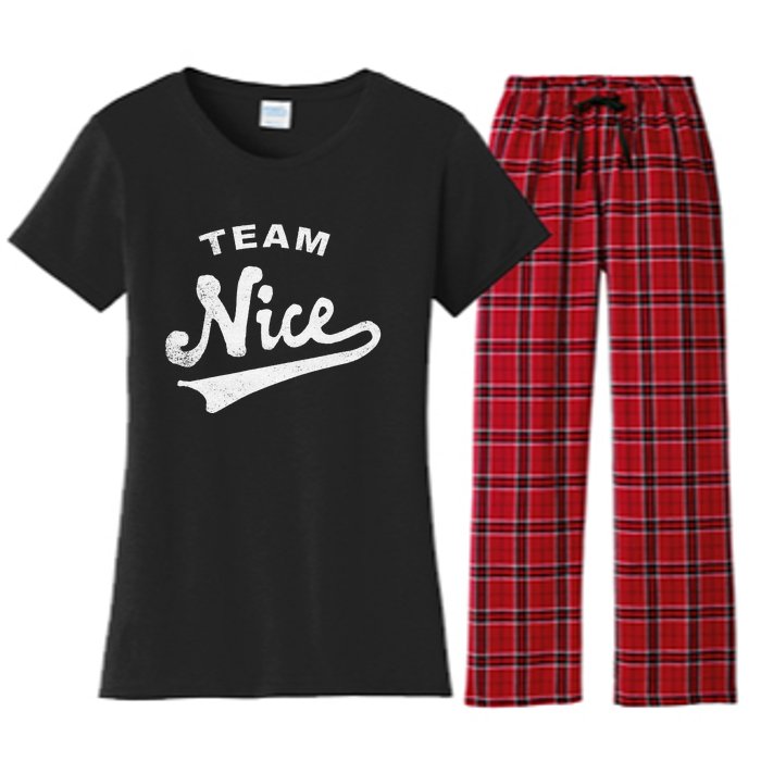 Funny Christmas Naughty or Nice Team Nice Women's Flannel Pajama Set