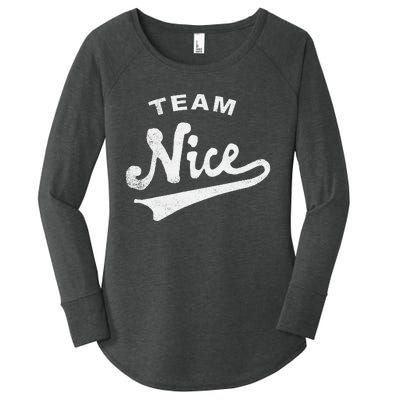 Funny Christmas Naughty or Nice Team Nice Women's Perfect Tri Tunic Long Sleeve Shirt