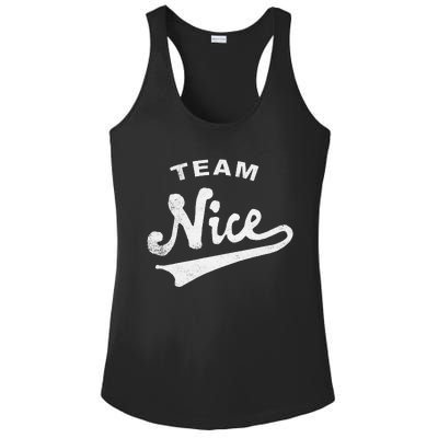 Funny Christmas Naughty or Nice Team Nice Ladies PosiCharge Competitor Racerback Tank