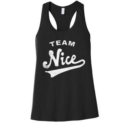 Funny Christmas Naughty or Nice Team Nice Women's Racerback Tank