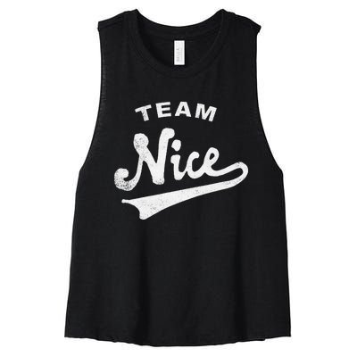 Funny Christmas Naughty or Nice Team Nice Women's Racerback Cropped Tank