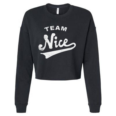 Funny Christmas Naughty or Nice Team Nice Cropped Pullover Crew