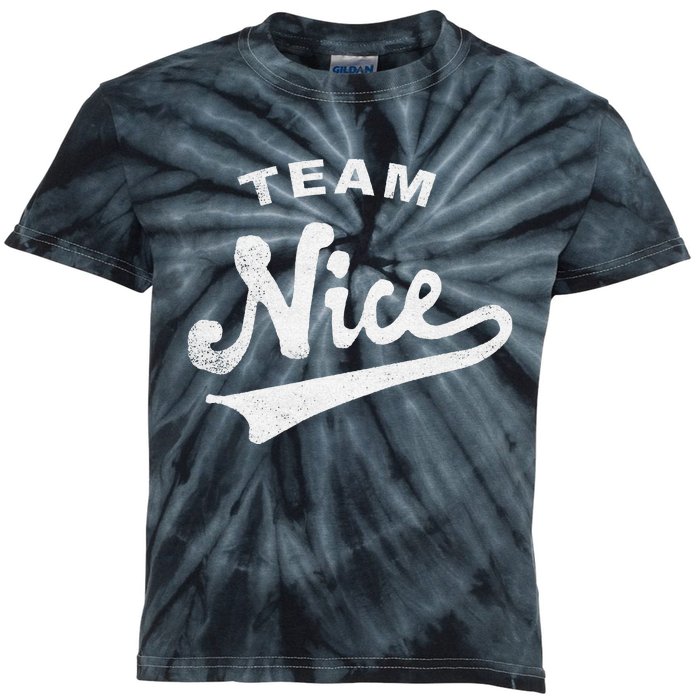 Funny Christmas Naughty or Nice Team Nice Kids Tie-Dye T-Shirt