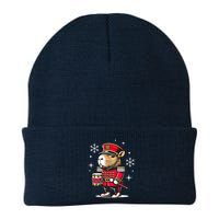 Funny Capybara Nutcracker Christmas Drummer Capybara Knit Cap Winter Beanie