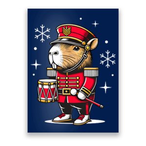 Funny Capybara Nutcracker Christmas Drummer Capybara Poster