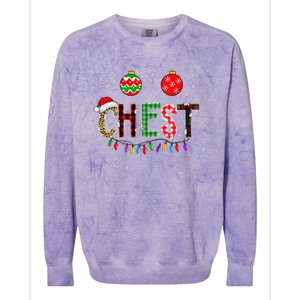 Funny Chest Nuts Couples Christmas Chestnuts Matching Colorblast Crewneck Sweatshirt