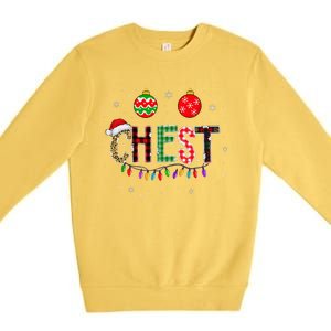 Funny Chest Nuts Couples Christmas Chestnuts Matching Premium Crewneck Sweatshirt